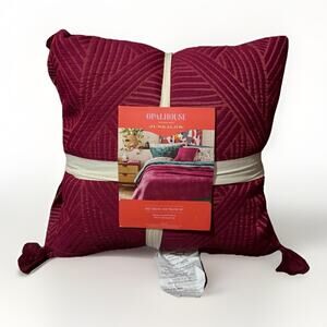 Opalhouse Burgundy Quilted Throw Pillow